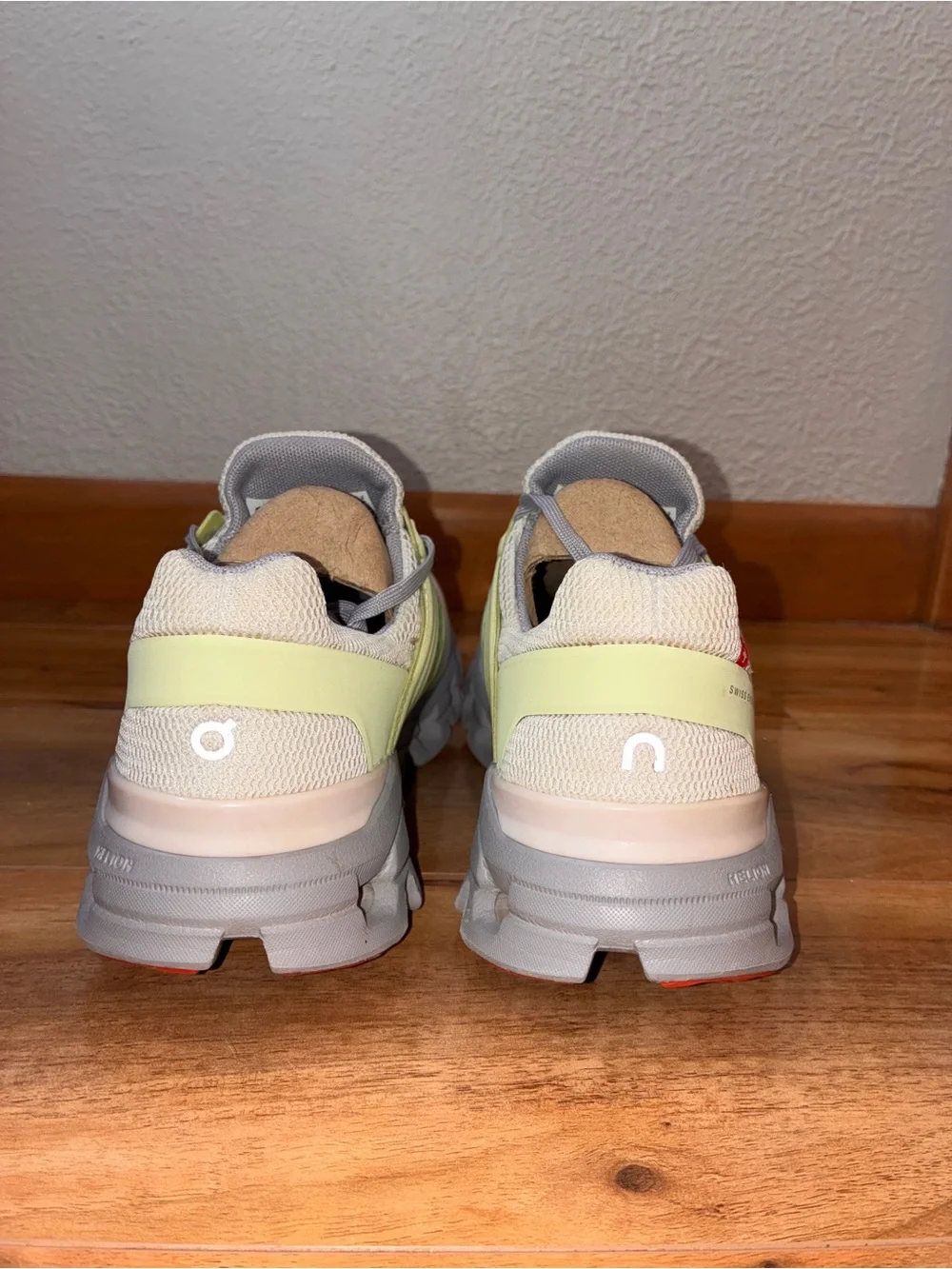 On Running Women's Light Gray, Pale Yellow & Coral Cloud Athletic Shoes